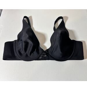 Soma Size 40C Essentials Unlined Plunge Bra Underwire Black Smoothing Comfort